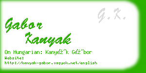 gabor kanyak business card